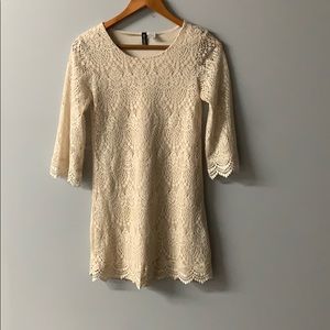 EMBROIDERED CREAM CASUAL SUMMER DRESS